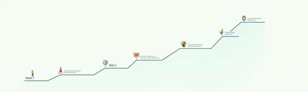 Infographic displaying an 8-week timeline of sleep optimization, showing growth and progression.